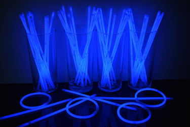 8 inch Premium Blue Glow Stick Bracelets- 100 per package